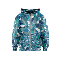 Abstract Background Blue Teal Kids  Zipper Hoodie by Celenk