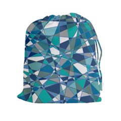 Abstract Background Blue Teal Drawstring Pouches (xxl) by Celenk