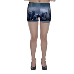 Tornado Storm Lightning Skyline Skinny Shorts by Celenk