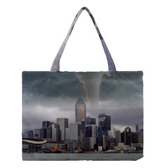 Tornado Storm Lightning Skyline Medium Tote Bag by Celenk