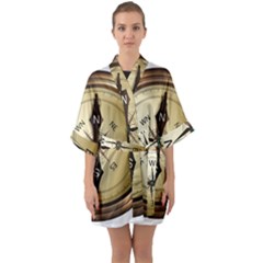 Compass North South East Wes Quarter Sleeve Kimono Robe