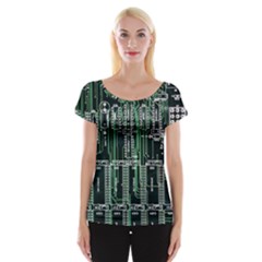 Printed Circuit Board Circuits Cap Sleeve Tops by Celenk