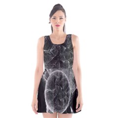 Space Universe Earth Rocket Scoop Neck Skater Dress by Celenk