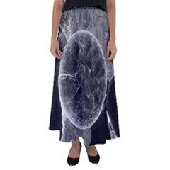 Space Universe Earth Rocket Flared Maxi Skirt