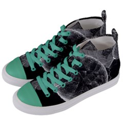 Space Universe Earth Rocket Women s Mid-top Canvas Sneakers