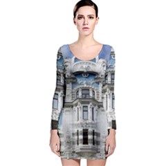 Squad Latvia Architecture Long Sleeve Bodycon Dress