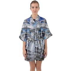 Squad Latvia Architecture Quarter Sleeve Kimono Robe by Celenk