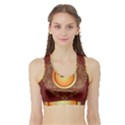 Badge Gilding Sun Red Oriental Sports Bra with Border View1