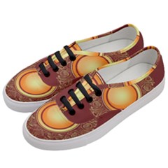 Badge Gilding Sun Red Oriental Women s Classic Low Top Sneakers by Celenk