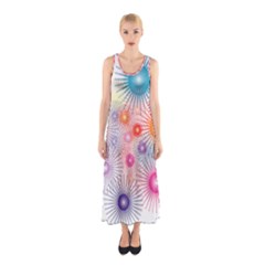 Stars Fireworks Colors Sleeveless Maxi Dress