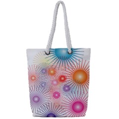 Stars Fireworks Colors Full Print Rope Handle Tote (small)