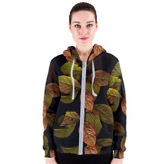 Autumn Leaves Foliage Women s Zipper Hoodie by Celenk