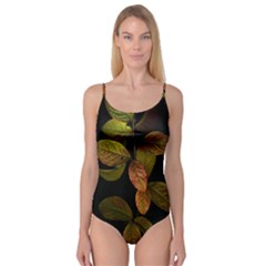 Autumn Leaves Foliage Camisole Leotard  by Celenk