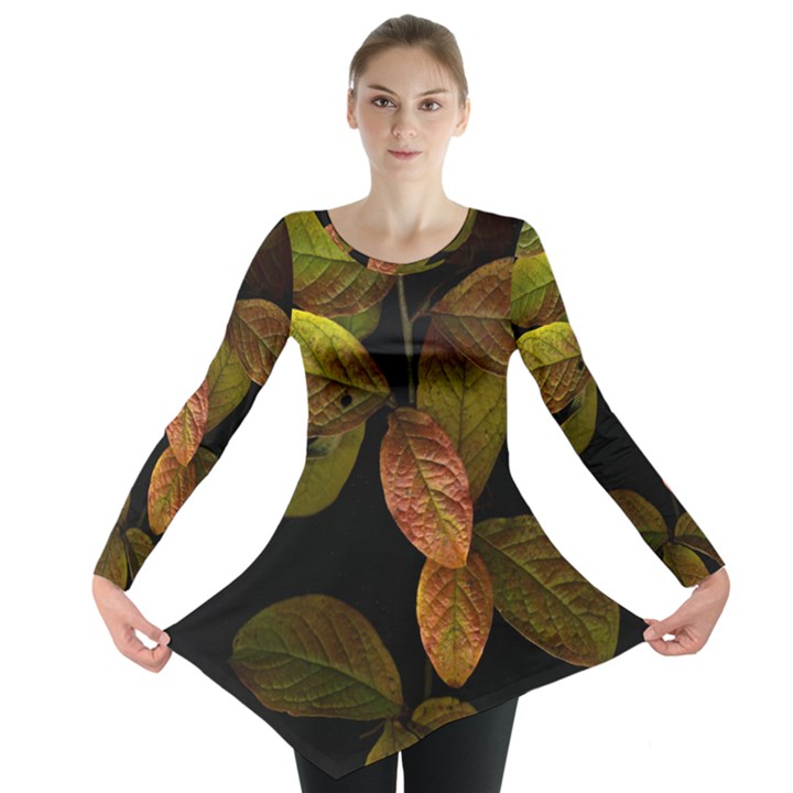 Autumn Leaves Foliage Long Sleeve Tunic 