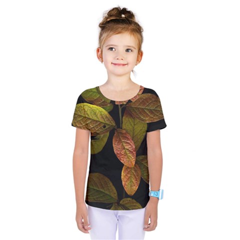 Autumn Leaves Foliage Kids  One Piece Tee by Celenk