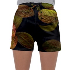 Autumn Leaves Foliage Sleepwear Shorts