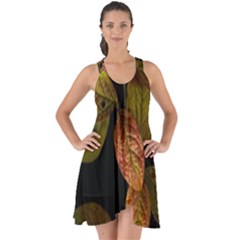 Autumn Leaves Foliage Show Some Back Chiffon Dress by Celenk