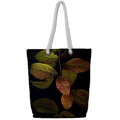 Autumn Leaves Foliage Full Print Rope Handle Tote (small)