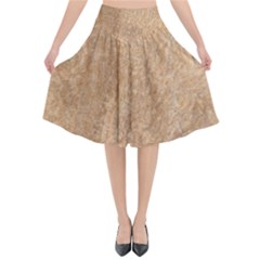 Rock Tile Marble Structure Flared Midi Skirt