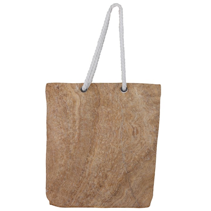 Rock Tile Marble Structure Full Print Rope Handle Tote (Large)