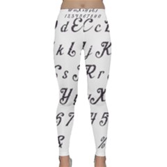 Font Lettering Alphabet Writing Classic Yoga Leggings by Celenk