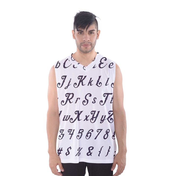 Font Lettering Alphabet Writing Men s Basketball Tank Top