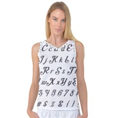 Font Lettering Alphabet Writing Women s Basketball Tank Top by Celenk