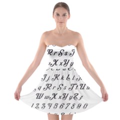 Font Lettering Alphabet Writing Strapless Bra Top Dress by Celenk