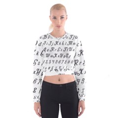 Font Lettering Alphabet Writing Cropped Sweatshirt by Celenk