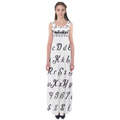 Font Lettering Alphabet Writing Empire Waist Maxi Dress by Celenk