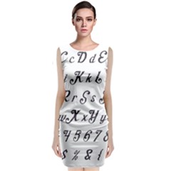 Font Lettering Alphabet Writing Classic Sleeveless Midi Dress by Celenk