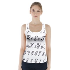 Font Lettering Alphabet Writing Racer Back Sports Top by Celenk