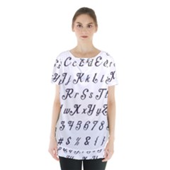 Font Lettering Alphabet Writing Skirt Hem Sports Top by Celenk