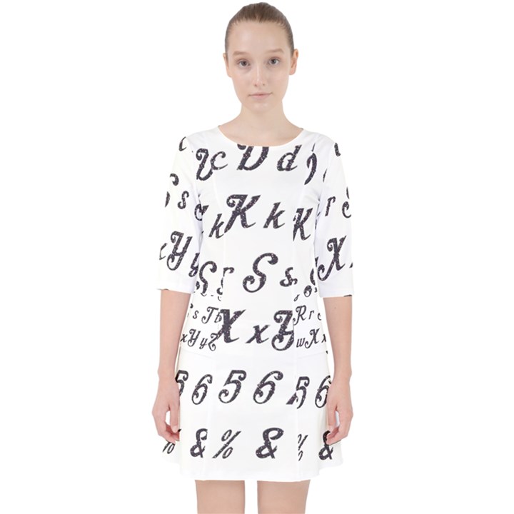 Font Lettering Alphabet Writing Pocket Dress