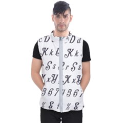 Font Lettering Alphabet Writing Men s Puffer Vest by Celenk