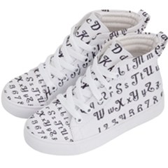 Font Lettering Alphabet Writing Kid s Hi-top Skate Sneakers by Celenk