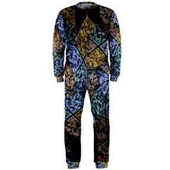 Multi Color Tile Twirl Octagon Onepiece Jumpsuit (men)  by Celenk