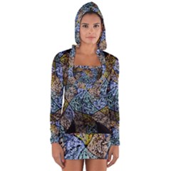 Multi Color Tile Twirl Octagon Long Sleeve Hooded T-shirt by Celenk