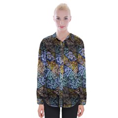 Multi Color Tile Twirl Octagon Womens Long Sleeve Shirt