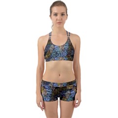 Multi Color Tile Twirl Octagon Back Web Sports Bra Set