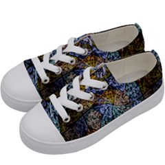 Multi Color Tile Twirl Octagon Kids  Low Top Canvas Sneakers by Celenk