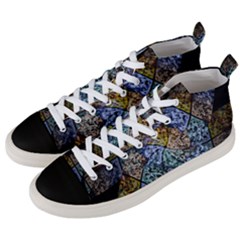 Multi Color Tile Twirl Octagon Men s Mid-top Canvas Sneakers