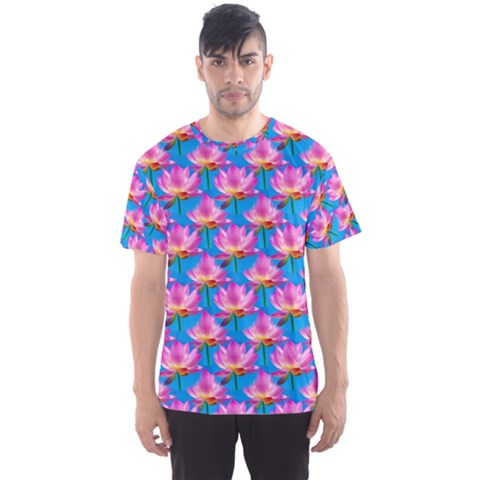 Seamless Flower Pattern Colorful Men s Sports Mesh Tee by Celenk