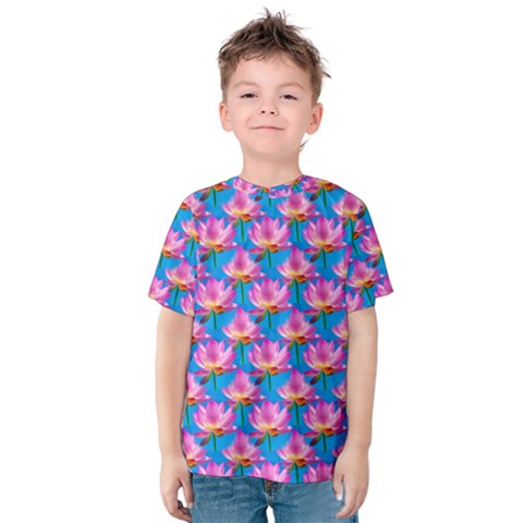 Seamless Flower Pattern Colorful Kids  Cotton Tee by Celenk