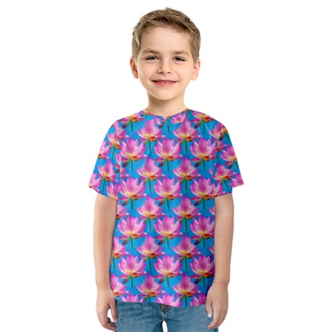 Seamless Flower Pattern Colorful Kids  Sport Mesh Tee by Celenk