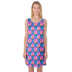 Seamless Flower Pattern Colorful Sleeveless Satin Nightdress by Celenk