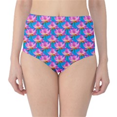 Seamless Flower Pattern Colorful High-waist Bikini Bottoms by Celenk