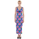 Seamless Flower Pattern Colorful Fitted Maxi Dress View1