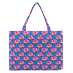 Seamless Flower Pattern Colorful Zipper Medium Tote Bag by Celenk