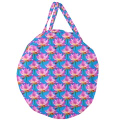 Seamless Flower Pattern Colorful Giant Round Zipper Tote by Celenk